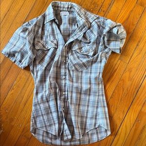Levis plaid vintage Short Sleeve Men's Shirt western shirt